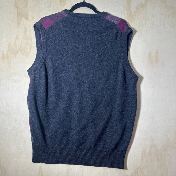 Vintage Jonathan Bach Sweater Vest 100% Pure Lambs Wool Men’s Size 42 - Picture 8 of 9